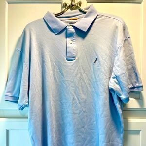 Nautica Men's Light Blue Short Sleeve Polo Shirt